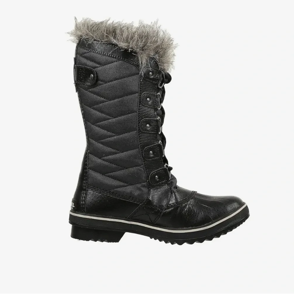SOREL Joan of Arctic  Snow Boots Black Dove and Gray